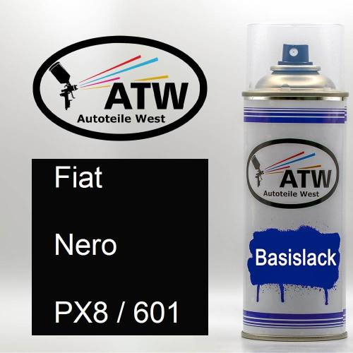 Fiat, Nero, PX8 / 601: 400ml Sprühdose, von ATW Autoteile West.
